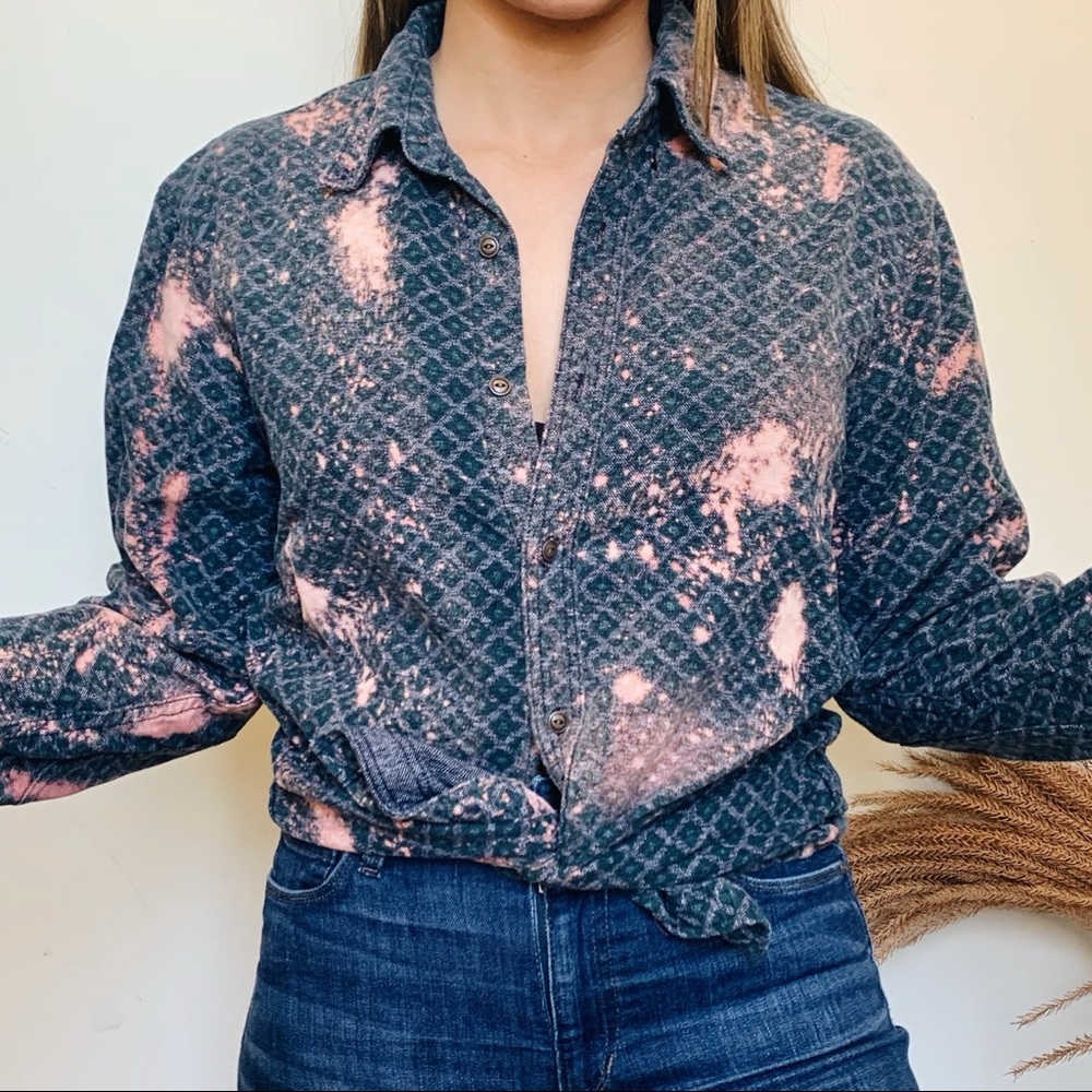 CUSTOM Vintage Tie Dye Flannel Stagecoach